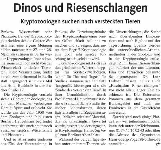 Artikel zum Seminar Artikel zum Seminar